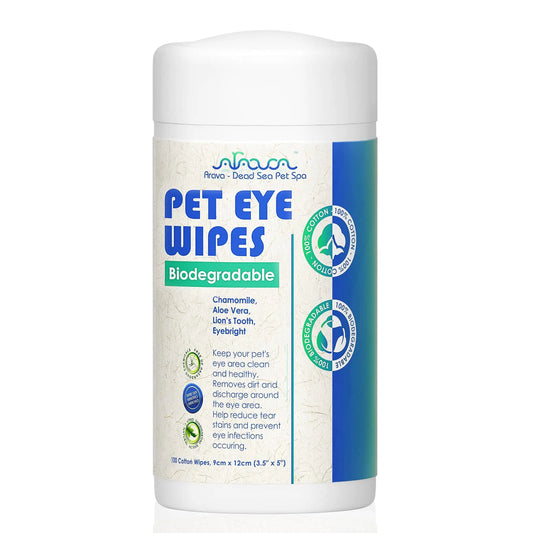 Pet Eye Wipes for Dogs Cats Puppies Kittens 100 Count Natural Medicated Remove